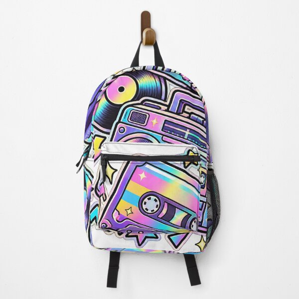Item preview, Neon Mixtape Club - Holographic Retro Music Collage designed and sold by The198X.