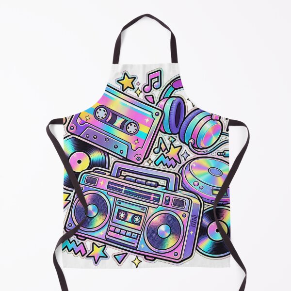 Item preview, Neon Mixtape Club - Holographic Retro Music Collage designed and sold by The198X.