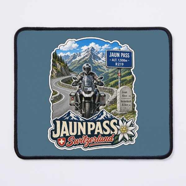 Item preview, Jaun Pass, Jaunpass Switzerland Motorcycle Sticker TShirt 02 designed and sold by OuterShellUK.