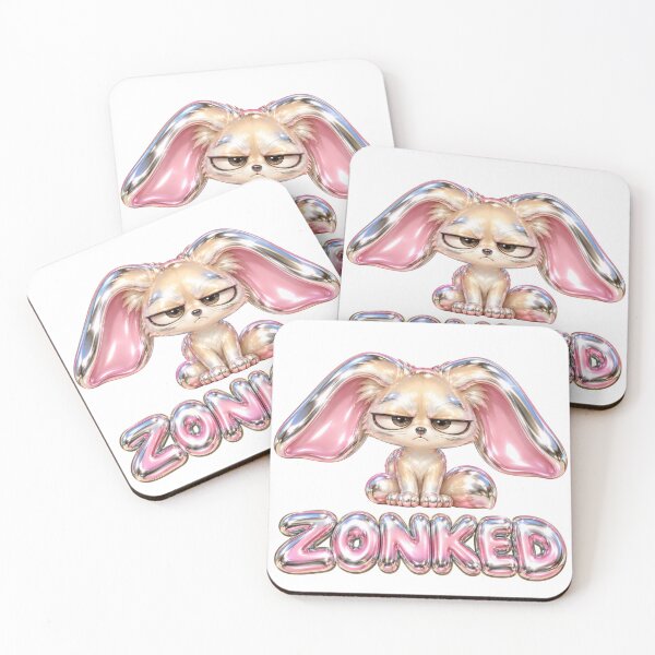 Item preview, Zonked Chrome Bunny Cute Tired Rabbit Sticker designed and sold by Frenky Stickers.