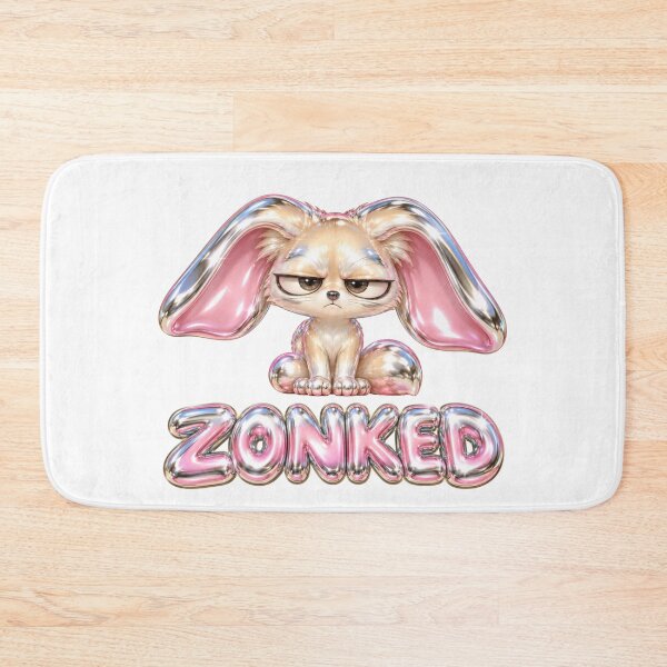 Item preview, Zonked Chrome Bunny Cute Tired Rabbit Sticker designed and sold by Frenky Stickers.