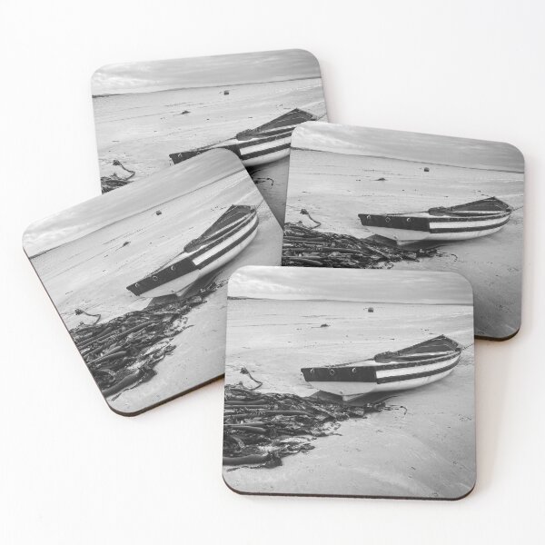 Item preview, Black and White Fishing Boat Abandoned designed and sold by Faith Based Decor & Art &Gifts.