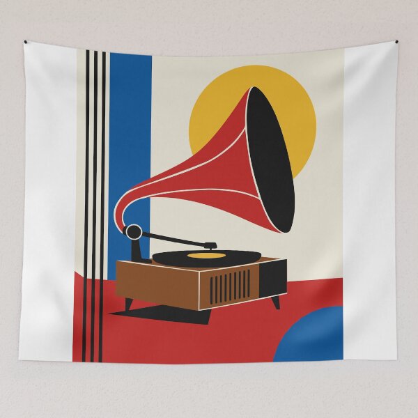Item preview, Vintage Gramophone Art Print, Mid Century Modern Print, Retro Music Art, Bauhaus Record Player Print, Vinyl Lover Gift, Music Room Decor designed and sold by Studio pod Burom.
