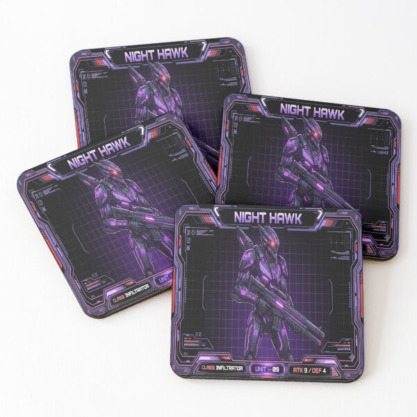 Item preview, Night Hawk Cyber Infiltrator - Purple Mecha TCG Playmat designed and sold by FABIOLART.