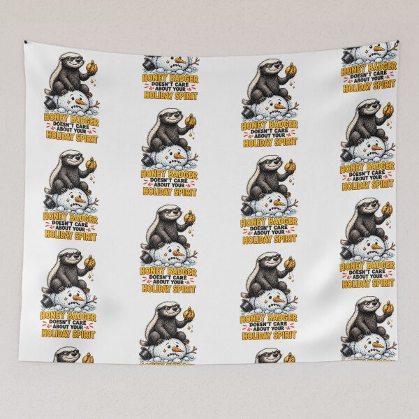 Item preview, Funny Honey Badger Holiday Spirit Christmas designed and sold by paintingnou.