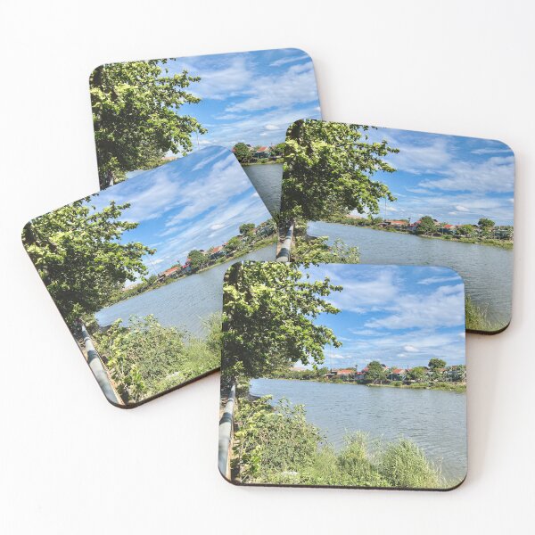 Item preview, Scenic Countryside Riverbank Under Bright Blue Sky designed and sold by lamlamds.