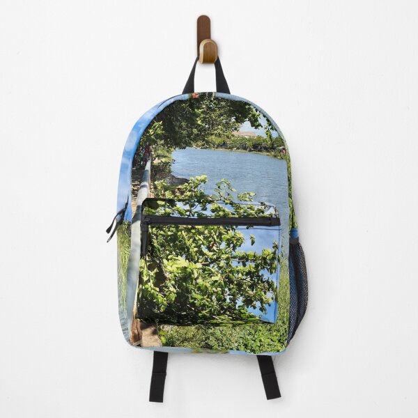 Item preview, Scenic Countryside Riverbank Under Bright Blue Sky designed and sold by lamlamds.