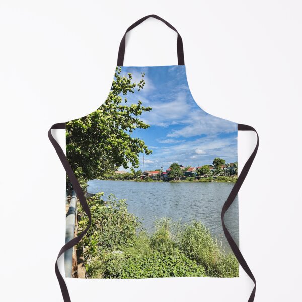 Item preview, Scenic Countryside Riverbank Under Bright Blue Sky designed and sold by lamlamds.
