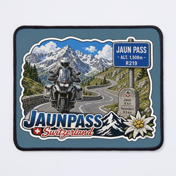 Item preview, Jaun Pass, Jaunpass Switzerland Motorcycle Sticker TShirt 03 designed and sold by OuterShellUK.