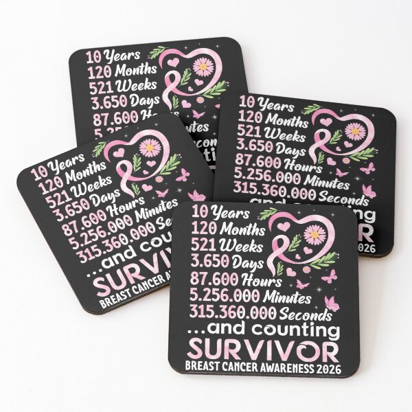 Item preview, 10 Years and Counting Breast Cancer Survivor Awareness 2026 designed and sold by InkStormPro.
