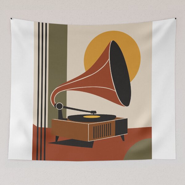 Item preview, Vintage Gramophone Art Print, Mid Century Modern Print, Retro Music Art, Bauhaus Record Player Print, Vinyl Lover Gift, Music Room Decor designed and sold by Studio pod Burom.