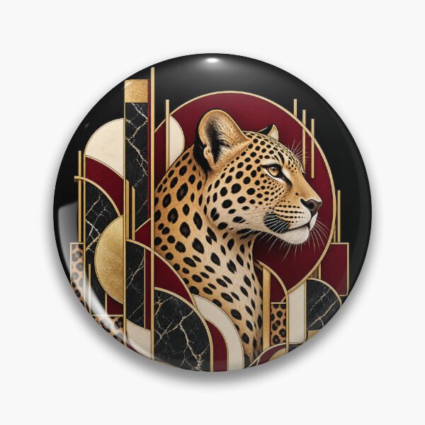 Item preview, Oxblood Geometry – Neo Deco Leopard Portrait designed and sold by Anyshca.