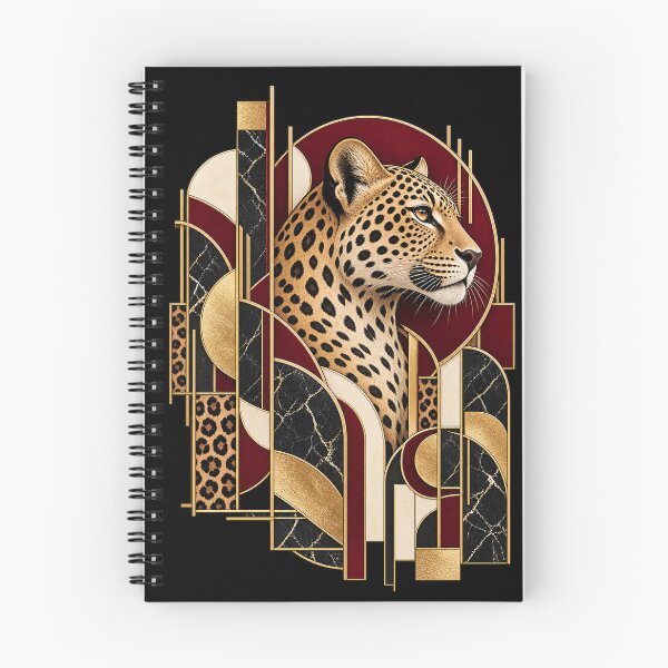 Item preview, Oxblood Geometry – Neo Deco Leopard Portrait designed and sold by Anyshca.