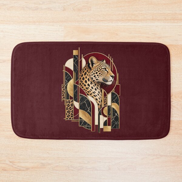 Item preview, Oxblood Geometry – Neo Deco Leopard Portrait designed and sold by Anyshca.