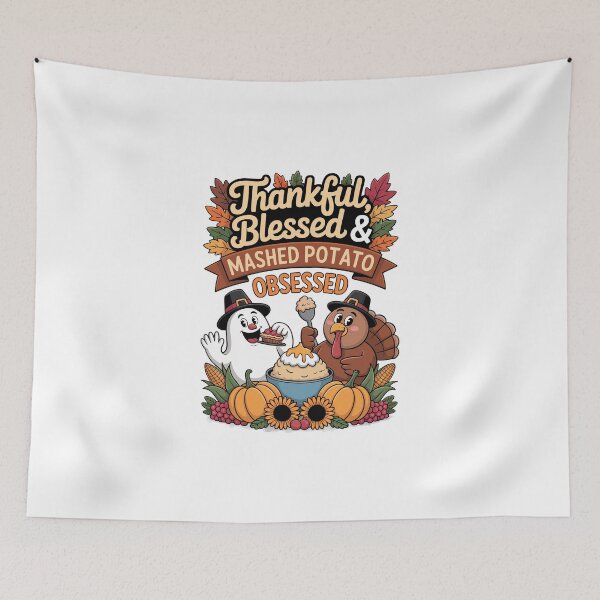 Item preview, Thankful Blessed And Mashed Potato Obsessed Funny Thanksgiving Turkey designed and sold by jkrphoto.