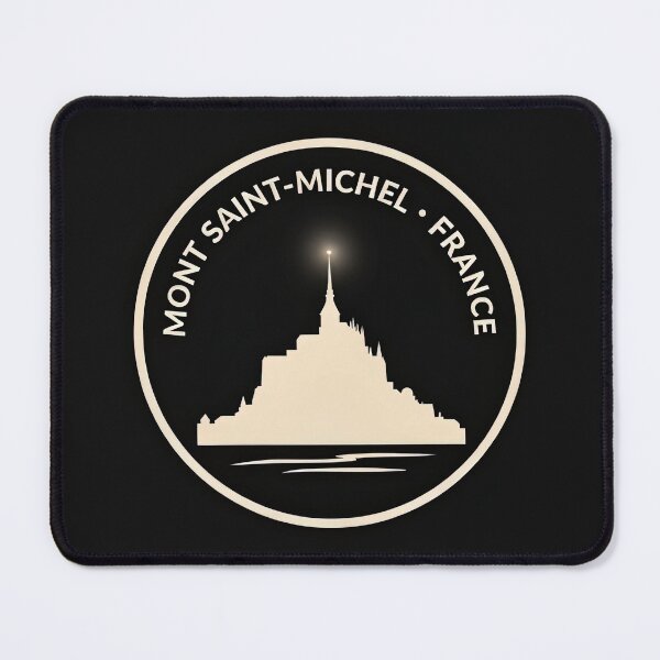 Item preview, Vintage Circular Badge Mont Saint-Michel France Travel Crest Vector designed and sold by Shutter-Dragon.