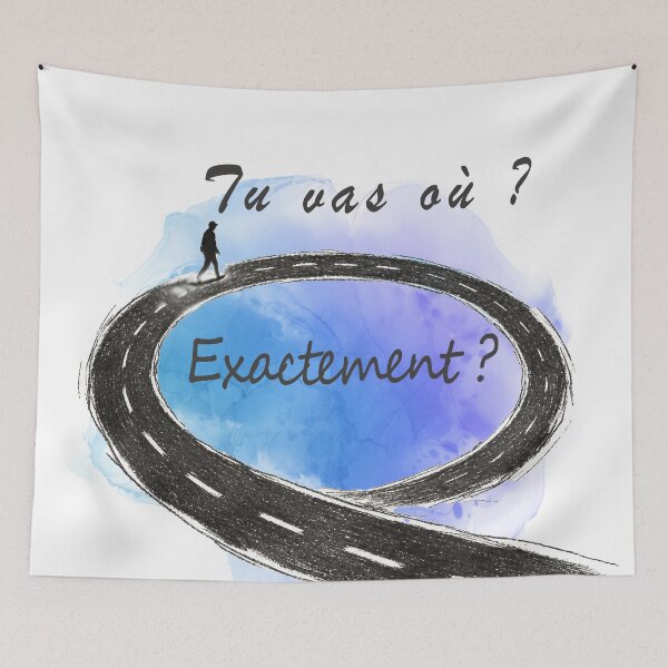Item preview, Tu Vas Où Exactement? – Minimalist Surreal Road Illustration designed and sold by TitiaDesign.