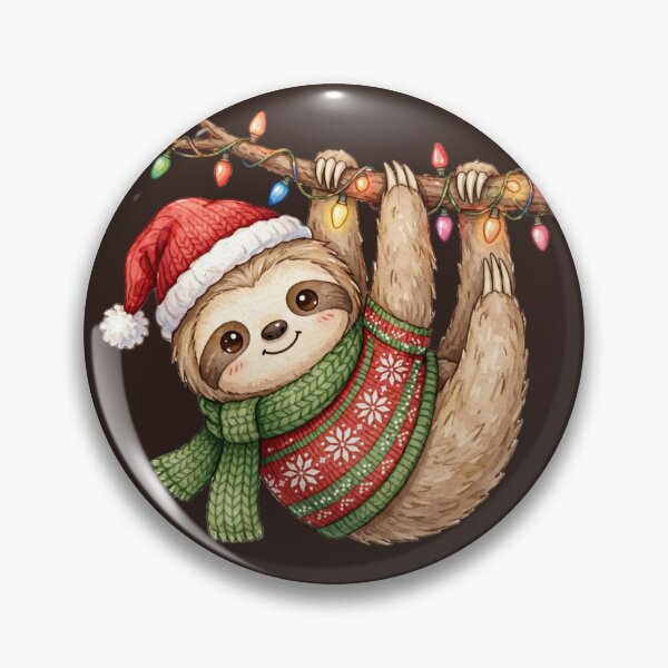 Item preview, Christmas Sloth Hanging with Holiday Cheer designed and sold by PunchDrop.