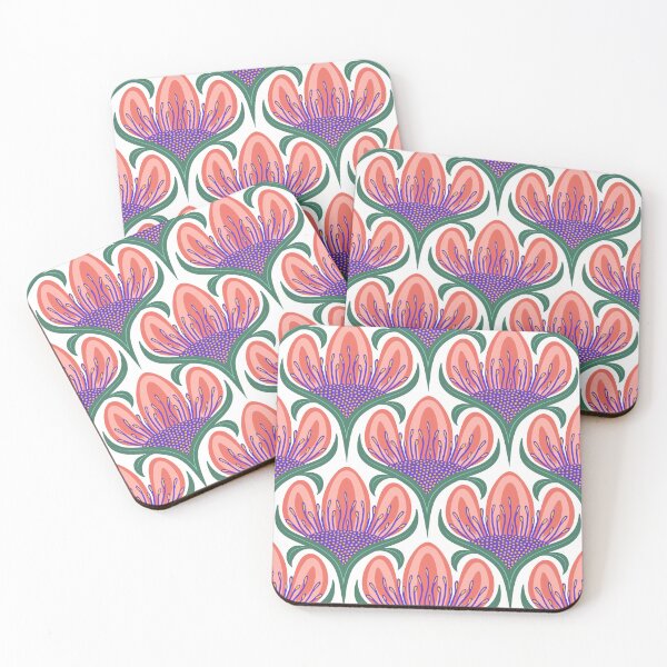 Item preview, Modern Coral Floral Seamless Pattern designed and sold by KalavartStudio.