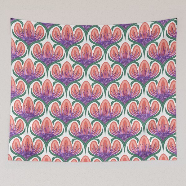 Item preview, Modern Coral Floral Seamless Pattern designed and sold by KalavartStudio.