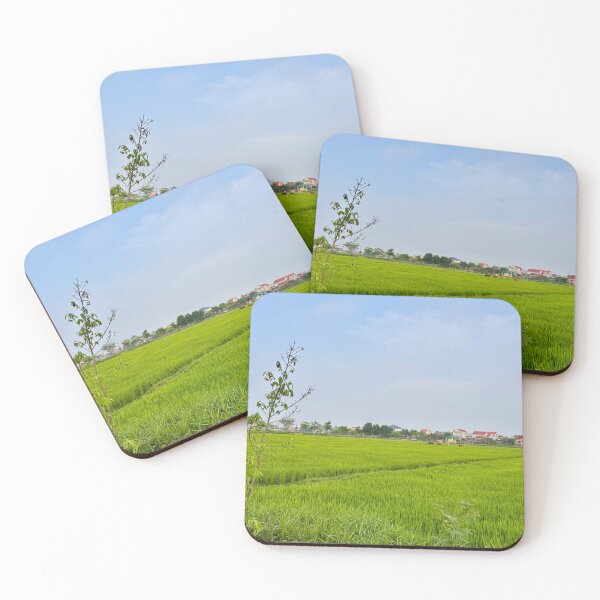 Item preview, Endless Green Rice Fields Under Soft Blue Sky designed and sold by lamlamds.