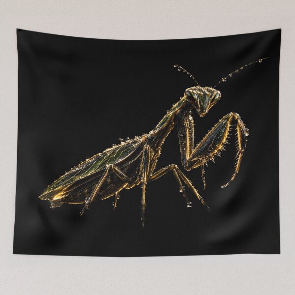 Item preview, Golden Praying Mantis - Dark Macro Art) designed and sold by TitiaDesign.