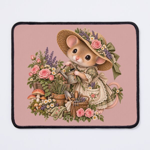 Item preview, Premium Cottagecore Garden Mouse Art – Vintage Botanical Storybook Print designed and sold by MagicMakerPh.