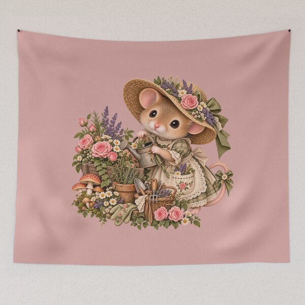 Item preview, Premium Cottagecore Garden Mouse Art – Vintage Botanical Storybook Print designed and sold by MagicMakerPh.