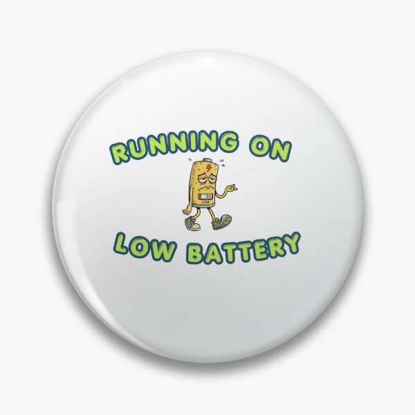 Item preview, Funny Running On Low Battery Tired Cartoon Graphic designed and sold by regmiygears.