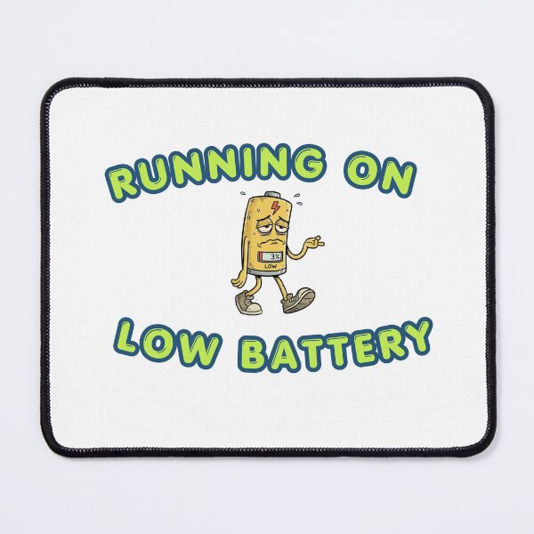 Item preview, Funny Running On Low Battery Tired Cartoon Graphic designed and sold by regmiygears.