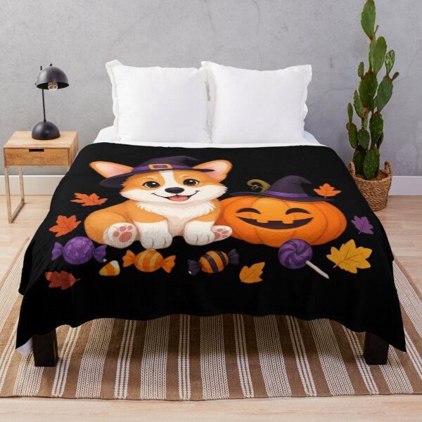 Item preview, Cute Halloween Corgi with Pumpkin Witch Hat- Spooky Season designed and sold by All About DigiCraft by Fedelina.