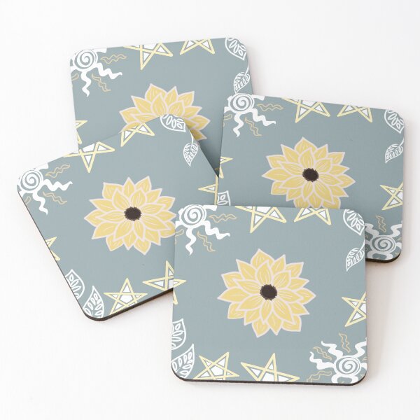 Item preview, Retro Sunflower Grid Repeat Pattern designed and sold by BaraisVisuals.