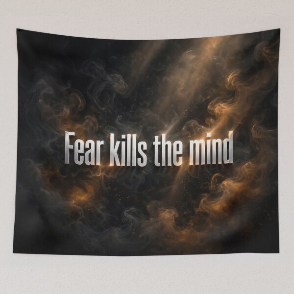 Item preview, Fear Kills The Mind Quote Typography Smoke Illustration designed and sold by Marcu Ioachim.