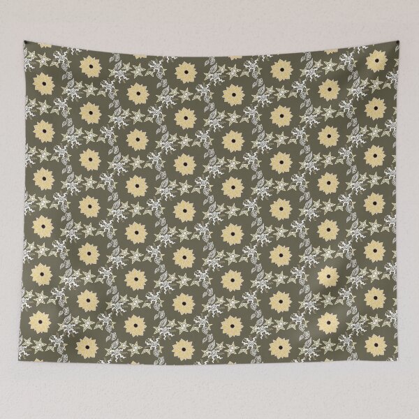 Item preview, Retro Sunflower Grid Repeat Pattern designed and sold by BaraisVisuals.