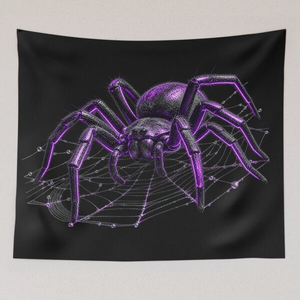 Item preview, Mystic Purple Spider - Gothic Neon Arachnid designed and sold by TitiaDesign.