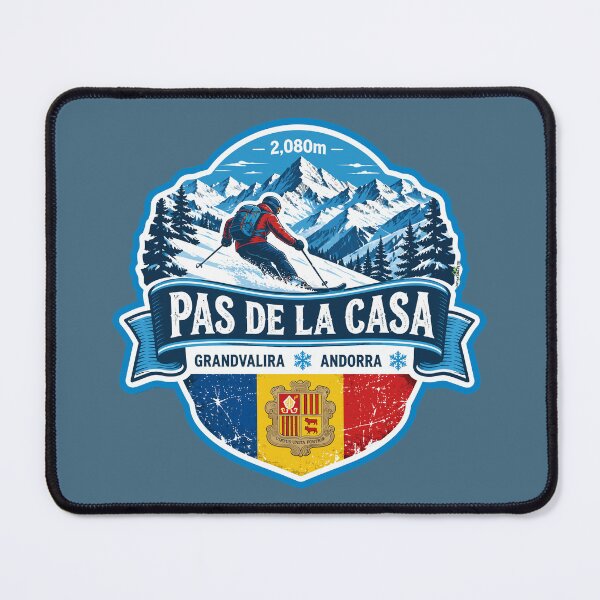 Item preview, Pas De La Casa Andorra Ski Skiing Sticker TShirt 01 designed and sold by OuterShellUK.