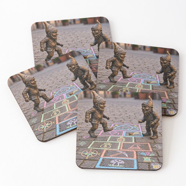 Item preview, Gnomes Playing Hopscotch Art Print – Playground Nostalgia Gift, Poland Travel Decor designed and sold by Purrfecta.