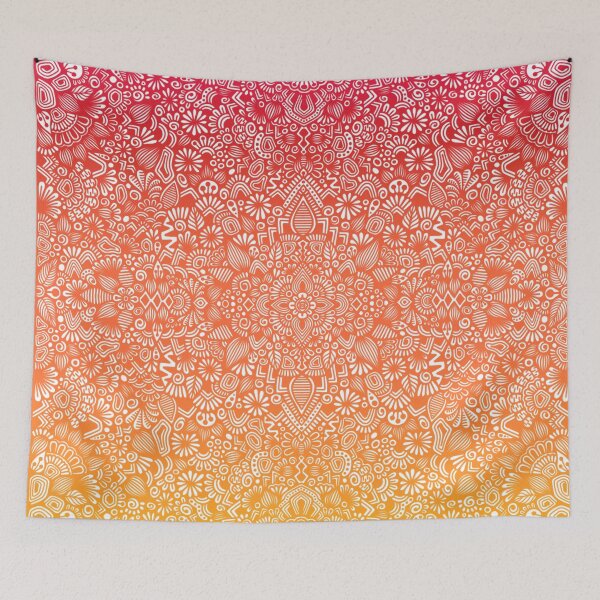 Item preview, Pink Orange Yellow Sunset Gradient Mandala Pattern designed and sold by FioreDiCiliegio.