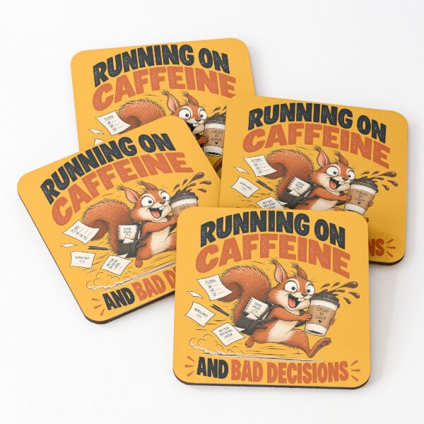Item preview, Running on Caffeine and Bad Decisions – Chaotic Squirrel designed and sold by Furflix.