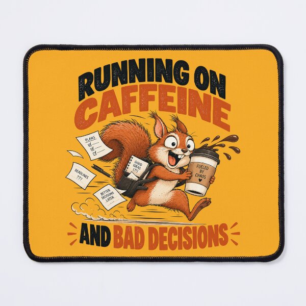 Item preview, Running on Caffeine and Bad Decisions – Chaotic Squirrel designed and sold by Furflix.