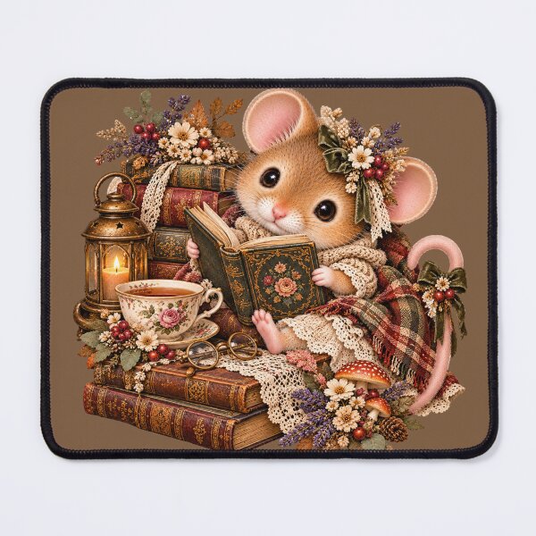 Item preview, Premium Cottagecore Bookish Dormouse Art – Vintage Storybook Print designed and sold by MagicMakerPh.
