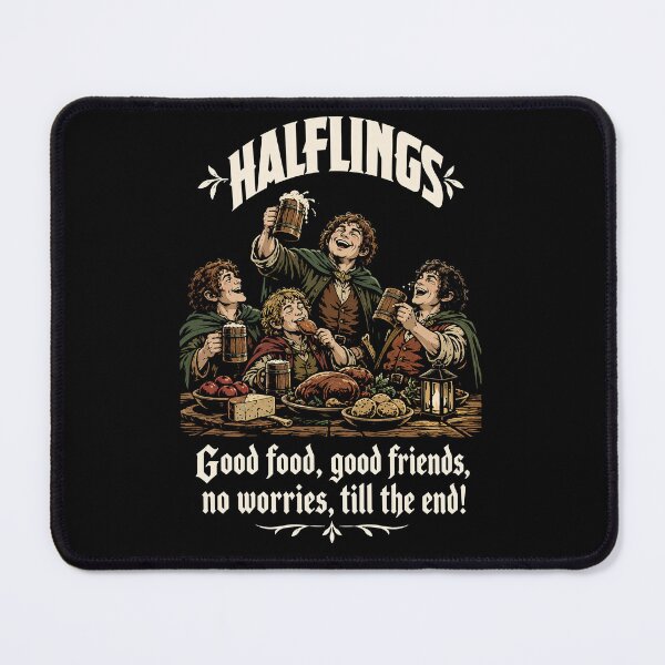 Item preview, Halflings - Good food, good friends, no worries, till the end designed and sold by abby-thorns.