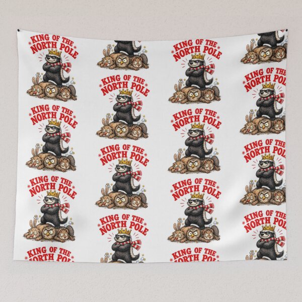 Item preview, Funny Honey Badger King of North Pole Christmas designed and sold by paintingnou.