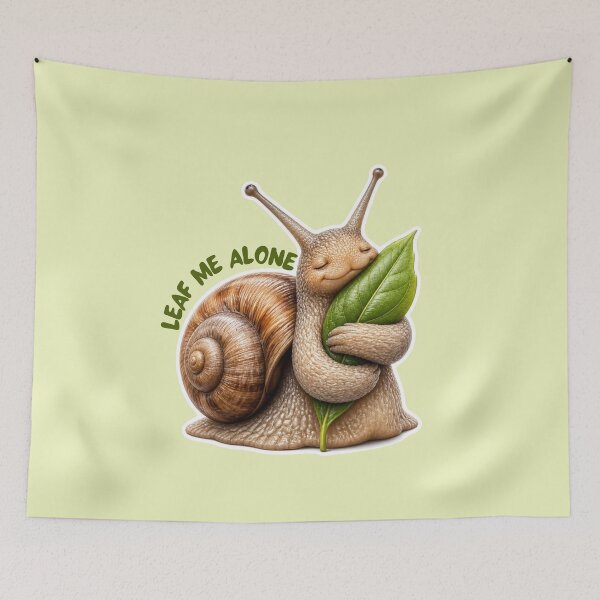Item preview, Funny Snail Leaf Me Alone Humor Sticker designed and sold by KaBaRen.