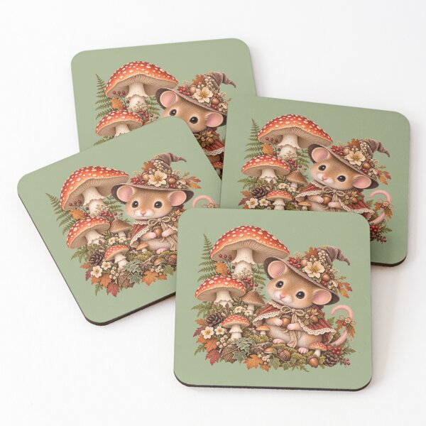Item preview, Premium Cottagecore Mushroom Woodland Mouse Art – Vintage Print designed and sold by MagicMakerPh.