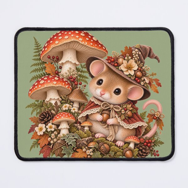 Item preview, Premium Cottagecore Mushroom Woodland Mouse Art – Vintage Print designed and sold by MagicMakerPh.