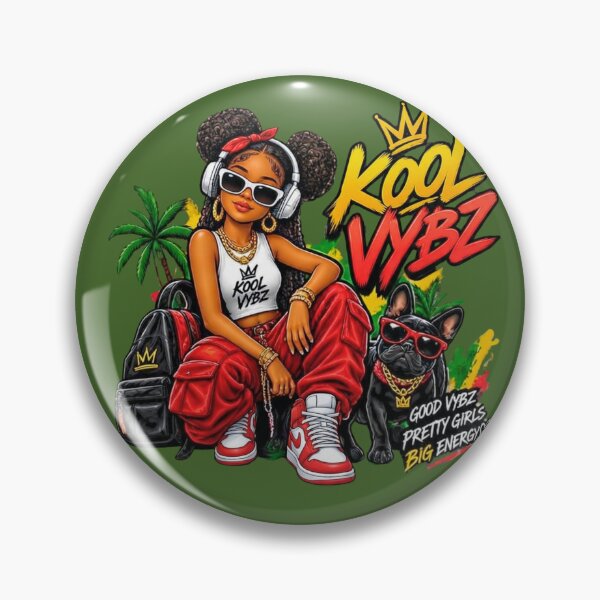 Item preview, Kool Vybz Pretty Girls Big Energy Cute Black Girl Magic Art   designed and sold by digitalbob60.