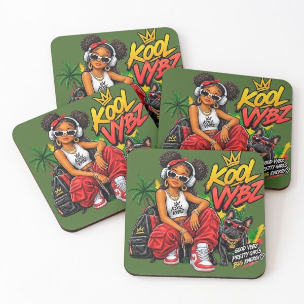 Item preview, Kool Vybz Pretty Girls Big Energy Cute Black Girl Magic Art   designed and sold by digitalbob60.