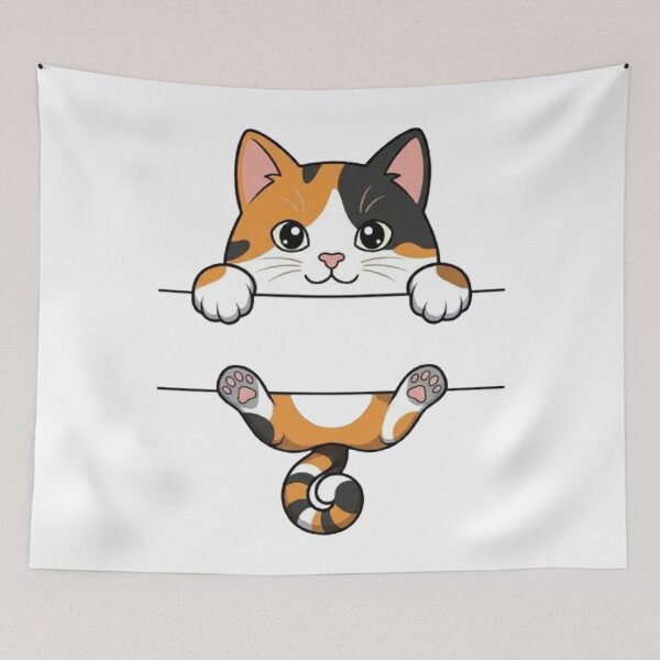 Item preview, Cute Peeking Calico Cat Split Monogram designed and sold by PetalsPaws.