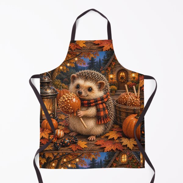 Item preview, A Hedgehog with a Caramel Apple - Upscaled Version designed and sold by Novel Works Studio.
